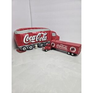 Coca-Cola Tractor‎ Trailer Truck Ertyl Die Cast Metal Bank  And 2002 Plushie